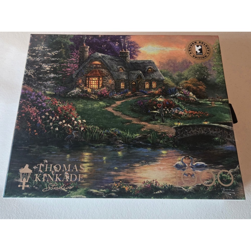 Thomas Kinkade Sweetheart Retreat 1000 Pc Puzzle Ceaco Silver Select Complete
